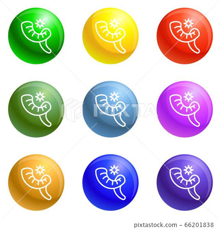 Jewish horn icons set vector Jewish horn icons set vector 66201838