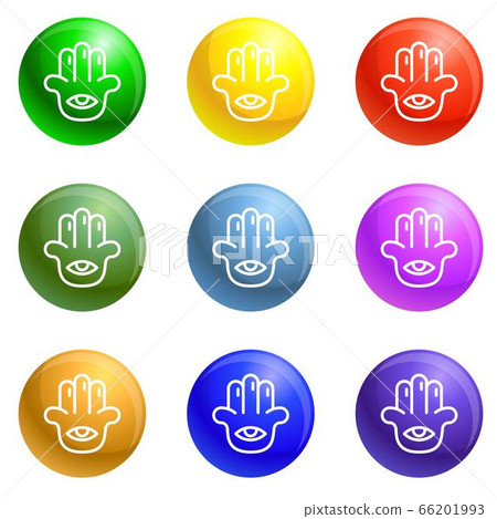 Eye palm icons set vector 66201993