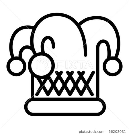 Harlequin hat icon, outline style Harlequin hat icon, outline style 66202081