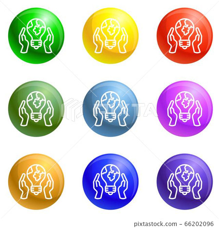Hands keep icons set vector 66202096