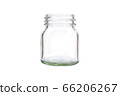 A transparent glass bottle in a white background 66206267