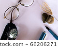 Educational background frame Clock pen and glasses 66206271