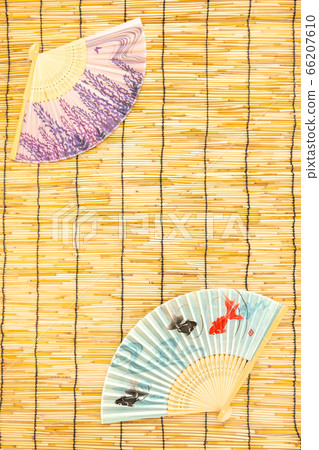 Sensu和Sudare日式夏季圖像背景素材 66207610