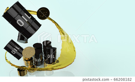 The oil tank and gold coins 3d rendering for petroleum content. The oil tank and gold coins 3d rendering for petroleum content. 66208182