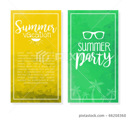 Summer Vacation Banner Template Set Party Stock Illustration 6668