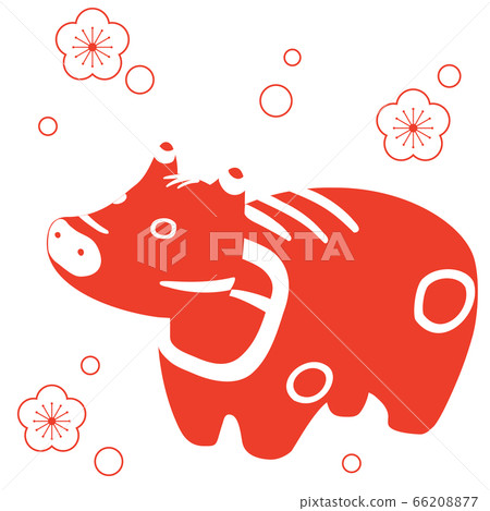 紅豆沙粘貼新年賀卡材料的插圖 66208877