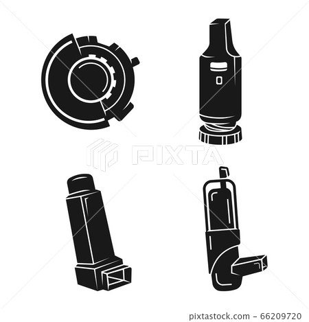Inhaler icons set, simple style 66209720