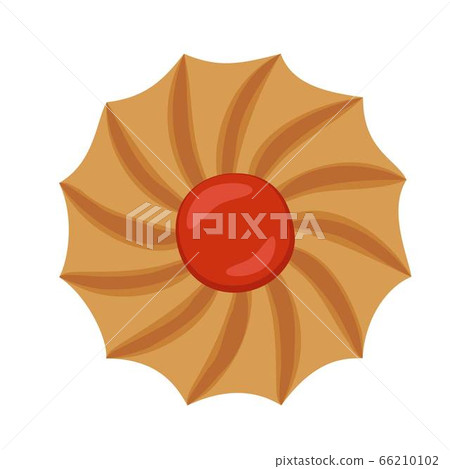 Swirl biscuit icon, flat style 66210102