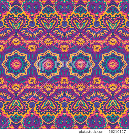 Tribal seamless colorful geometric shapes pattern. - Stock Illustration ...