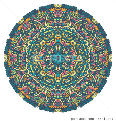 Abstract mandala floral design colorful ornament 66210225