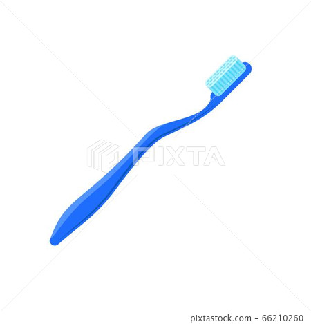 Blue toothbrush icon, flat style 66210260