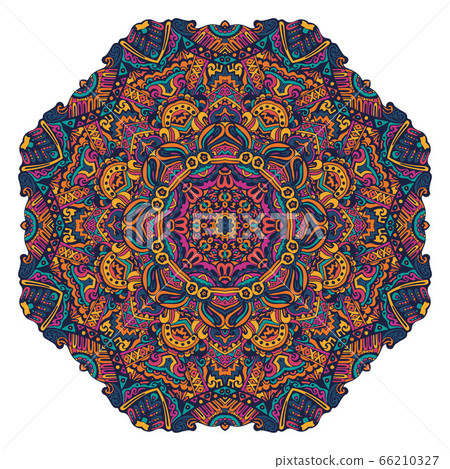 Abstract mandala floral design colorful ornament 66210327