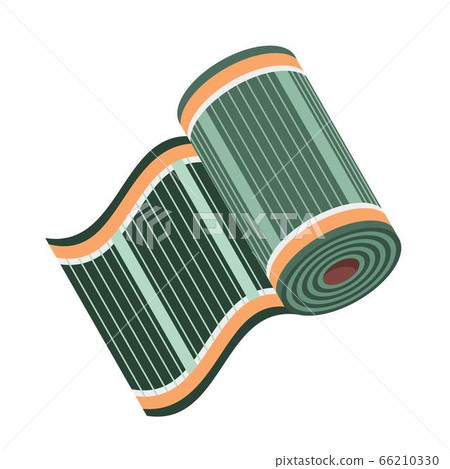 Rolled heater floor icon, flat style Rolled heater floor icon, flat style 66210330