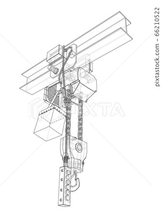Winch or lifting machine concept outline. Vector Winch or lifting machine concept outline. Vector 66210522