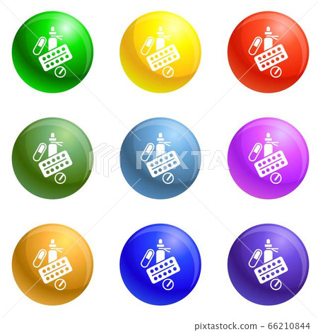 Medical spray icons set vector 66210844