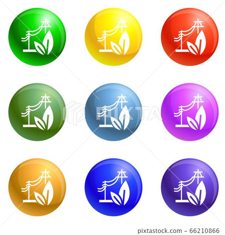 Electric eco energy icons set vector - Stock Illustration [66210866 ...