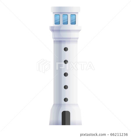 White lighthouse icon, cartoon style 66211236