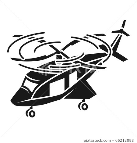 Large passenger helicopter icon, simple style Large passenger helicopter icon, simple style 66212098