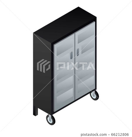 Metal garage wardrobe icon, isometric style Metal garage wardrobe icon, isometric style 66212806