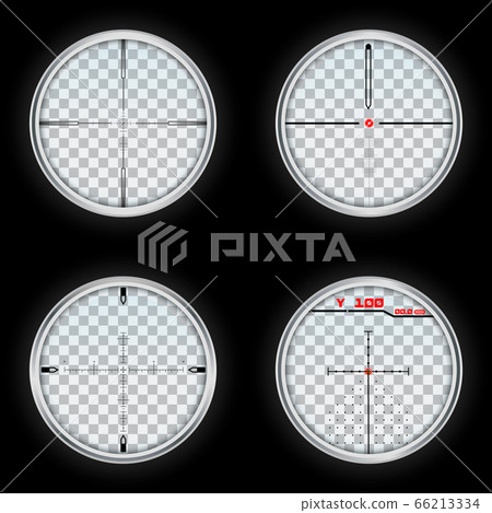 Crosshair icons set, realistic style Crosshair icons set, realistic style 66213334