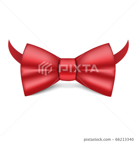 Red bowtie icon, realistic style 66213340