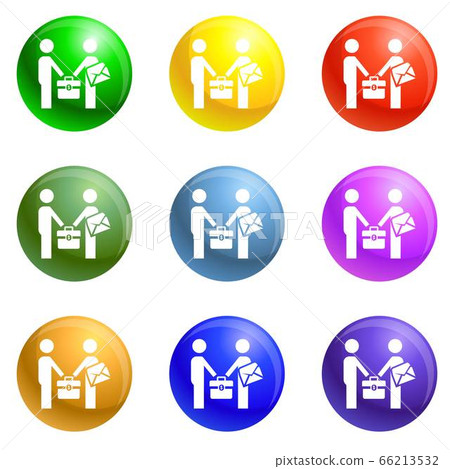 Businessmen bribery icons set vector 66213532