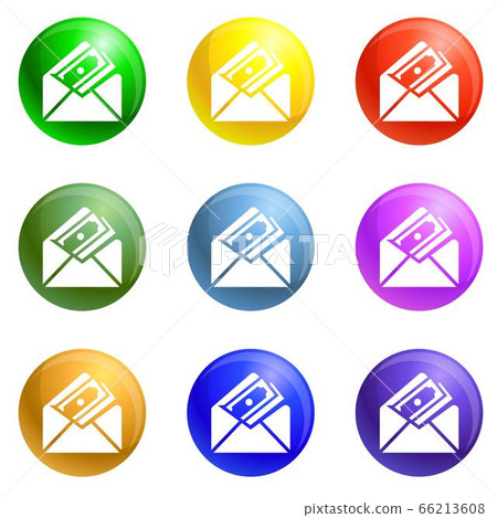Money envelope icons set vector Money envelope icons set vector 66213608