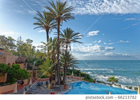 View of the pool and the Mediterranean Sea - Italy 66213782