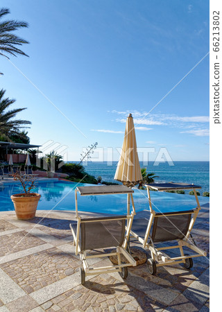 View of the pool and the Mediterranean Sea - Italy 66213802