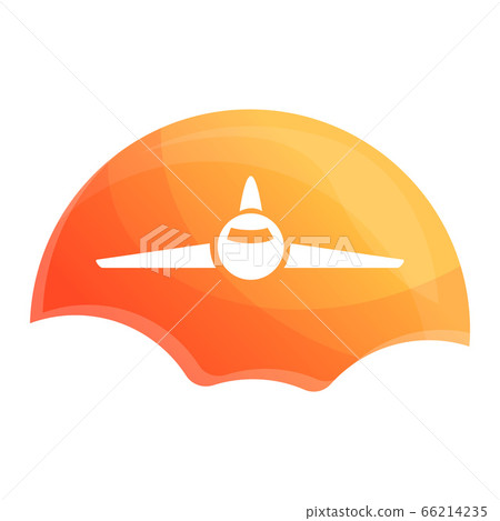 Sunrise air plane icon, cartoon style 66214235