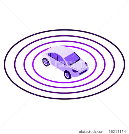 Smart car sensor zone icon, isometric style Smart car sensor zone icon, isometric style 66215154