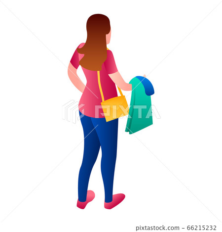 Woman at laundry icon, isometric style Woman at laundry icon, isometric style 66215232