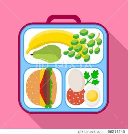 Healthy lunch bag icon flat style 66215240 PIXTA