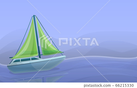 Sea yacht concept banner, cartoon style Sea yacht concept banner, cartoon style 66215330