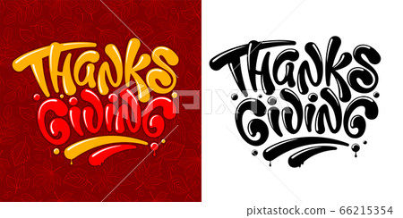 Thanksgiving Calligraphy Hand Drawn Lettering 66215354