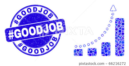 Blue Distress #Goodjob Stamp Seal and Fast Growing Trend Mosaic 66216272
