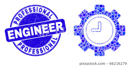 Blue Grunge Professional Engineer Stamp Seal and Clock Settings Gear Mosaic Blue Grunge Professional Engineer Stamp Seal and Clock Settings Gear Mosaic 66216279