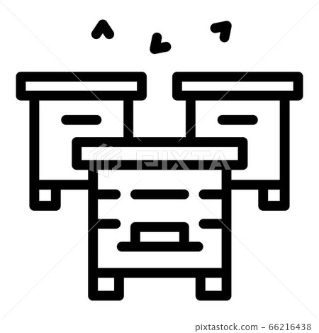 Bee house in garden icon, outline style Bee house in garden icon, outline style 66216438