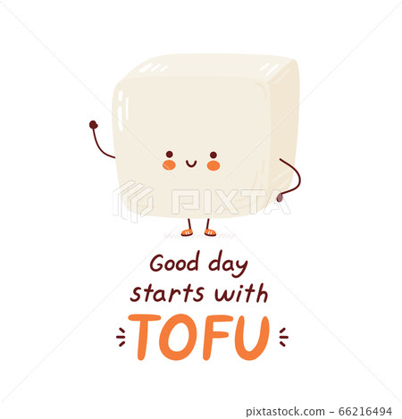 Cute happy funny tofu. Vector 66216494