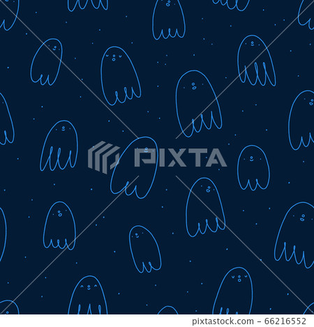 Cute Halloween ghosts vector seamless pattern - Stock Illustration ...