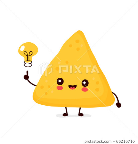 Cute happy funny nachos with light bulb Cute happy funny nachos with light bulb 66216710
