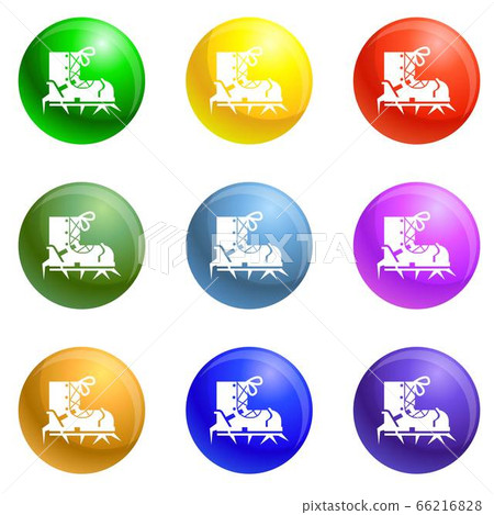 Climb spike boot icons set vector Climb spike boot icons set vector 66216828