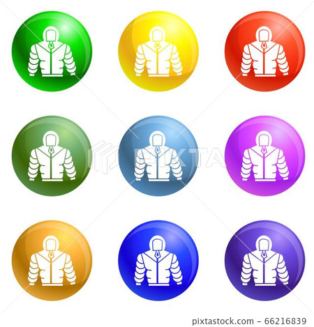 Climb mountain clothes icons set vector 66216839