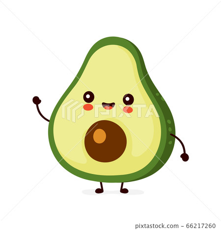 Cute happy funny avocado. Vector Cute happy funny avocado. Vector 66217260