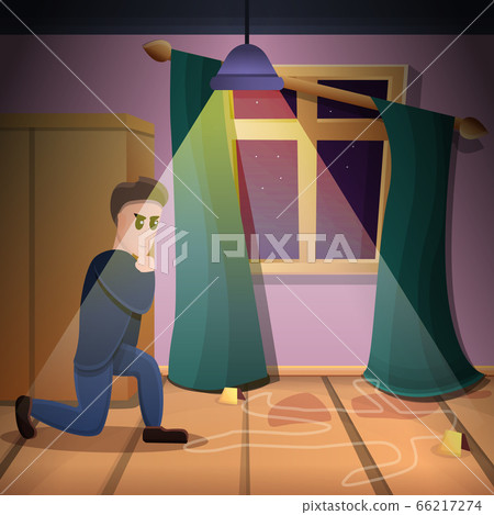 Private crime investigation concept background, cartoon style 66217274