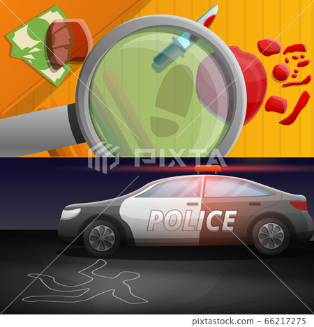 Crime investigation banner set, cartoon style 66217275