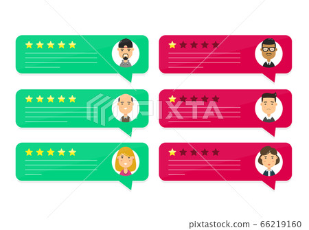 Review rating bubble speeches. Vector -插圖素材 [66219160] - PIXTA圖庫
