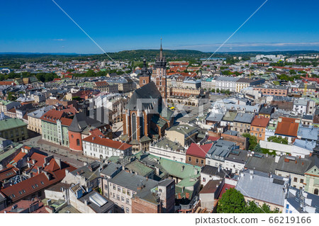 Krakow Old Town Aerial View. Main Market Square Krakow Old Town Aerial View. Main Market Square 66219166