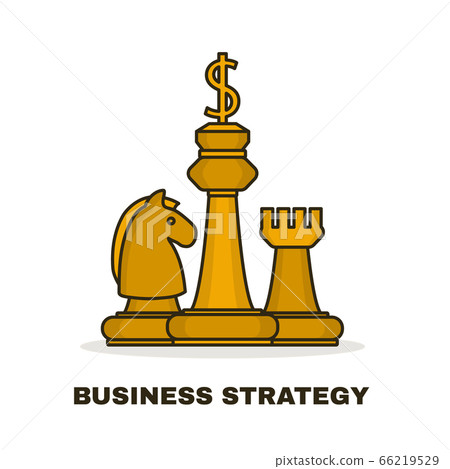 Business strategy concept. Chess gold - Stock Illustration [66219529 ...