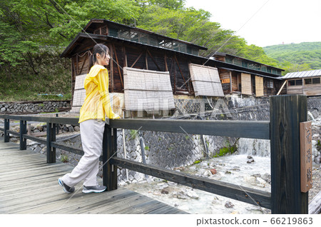A woman taking a walk in Nasuka no Yu, Tochigi Prefecture A woman taking a walk in Nasuka no Yu, Tochigi Prefecture 66219863